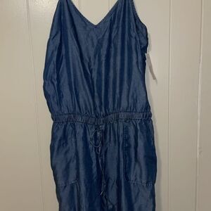 Denim Blue Sleeveless Jumpsuit nwt